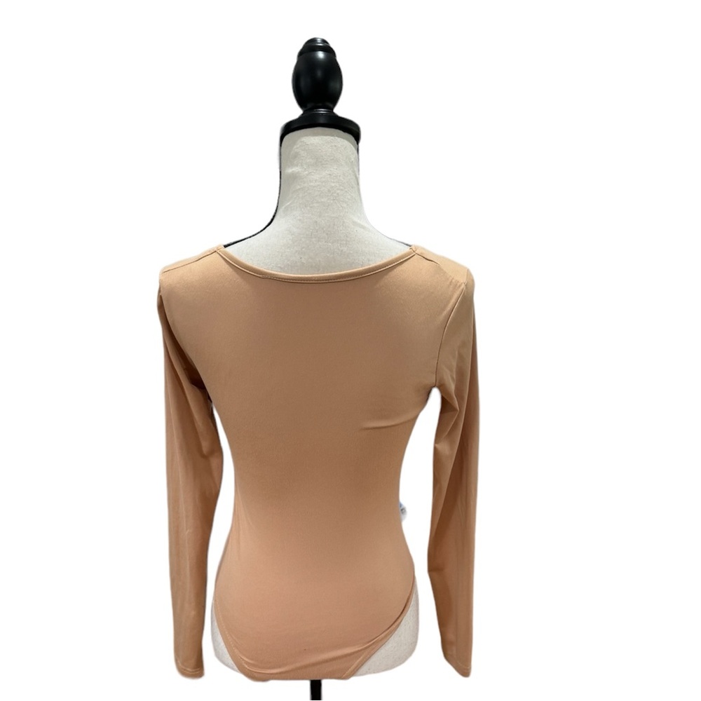 Square Neckline Long Sleeve Bodysuit - Picture 2 of 2